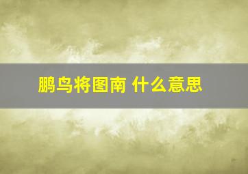 鹏鸟将图南 什么意思